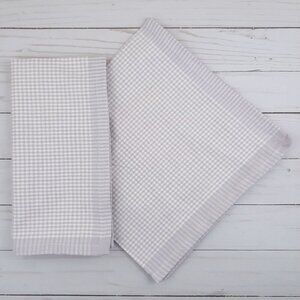 Fabric Dinner Napkins Gingham Lavender Fog Set of 4 Cotton 20x20
